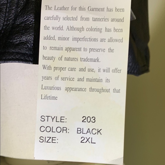 LEATHER USA - Men's USA FLAG & EAGLE Black Leather Vest Sz 2XL  NWT - Picture 5 of 9